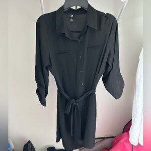 Black button down dress